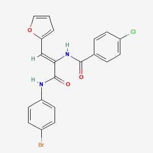 molecular formula C20H14BrClN2O3 B3484581 N-[(Z)-3-(4-bromoanilino)-1-(furan-2-yl)-3-oxoprop-1-en-2-yl]-4-chlorobenzamide 