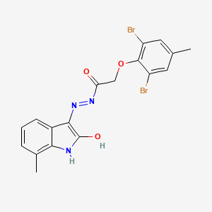 molecular formula C18H15Br2N3O3 B3484601 2-(2,6-dibromo-4-methylphenoxy)-N-[(2-hydroxy-7-methyl-1H-indol-3-yl)imino]acetamide 