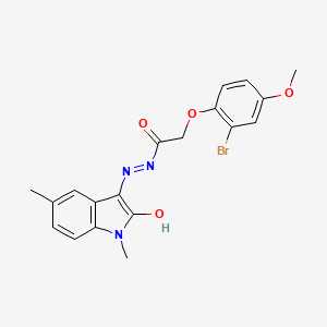 2-(2-bromo-4-methoxyphenoxy)-N'-(1,5-dimethyl-2-oxo-1,2-dihydro-3H-indol-3-ylidene)acetohydrazide