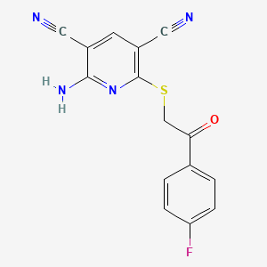 2-amino-6-{[2-(4-fluorophenyl)-2-oxoethyl]thio}-3,5-pyridinedicarbonitrile