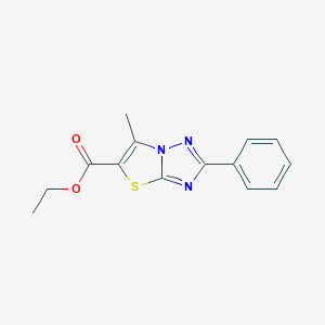 molecular formula C14H13N3O2S B348466 ethyl 6-methyl-2-phenyl[1,3]thiazolo[3,2-b][1,2,4]triazole-5-carboxylate 