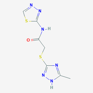 2-[(5-methyl-4H-1,2,4-triazol-3-yl)thio]-N-1,3,4-thiadiazol-2-ylacetamide