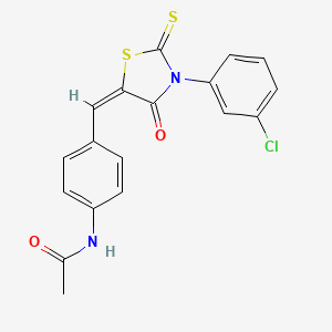 N-(4-{[3-(3-chlorophenyl)-4-oxo-2-thioxo-1,3-thiazolidin-5-ylidene]methyl}phenyl)acetamide