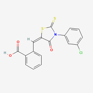 molecular formula C17H10ClNO3S2 B3484689 2-{[3-(3-chlorophenyl)-4-oxo-2-thioxo-1,3-thiazolidin-5-ylidene]methyl}benzoic acid CAS No. 5741-58-2