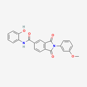 molecular formula C22H16N2O5 B3484737 N-(2-hydroxyphenyl)-2-(3-methoxyphenyl)-1,3-dioxo-2,3-dihydro-1H-isoindole-5-carboxamide 