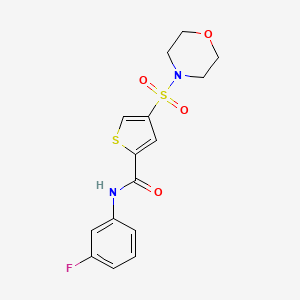 molecular formula C15H15FN2O4S2 B3484743 N-(3-FLUOROPHENYL)-4-(MORPHOLINE-4-SULFONYL)THIOPHENE-2-CARBOXAMIDE 