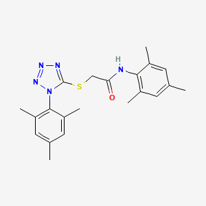 molecular formula C21H25N5OS B3484895 N-(2,4,6-TRIMETHYLPHENYL)-2-{[1-(2,4,6-TRIMETHYLPHENYL)-1H-1,2,3,4-TETRAZOL-5-YL]SULFANYL}ACETAMIDE 