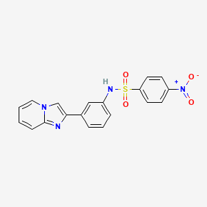 molecular formula C19H14N4O4S B3485063 N-(3-{IMIDAZO[1,2-A]PYRIDIN-2-YL}PHENYL)-4-NITROBENZENE-1-SULFONAMIDE 