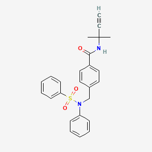 molecular formula C25H24N2O3S B3485099 N-(1,1-dimethyl-2-propynyl)-4-{[(phenylsulfonyl)anilino]methyl}benzamide 