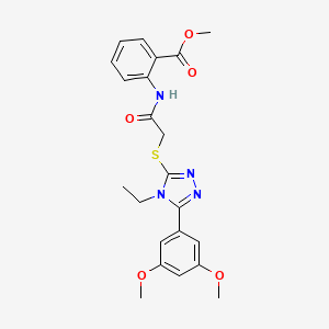 molecular formula C22H24N4O5S B3485655 methyl 2-[({[5-(3,5-dimethoxyphenyl)-4-ethyl-4H-1,2,4-triazol-3-yl]thio}acetyl)amino]benzoate 