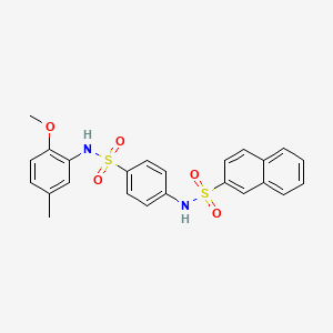 molecular formula C24H22N2O5S2 B3485686 N-(4-{[(2-methoxy-5-methylphenyl)amino]sulfonyl}phenyl)-2-naphthalenesulfonamide 