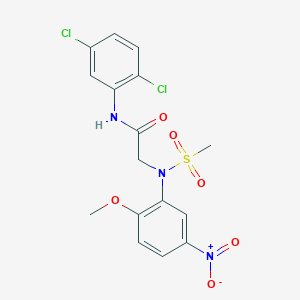 molecular formula C16H15Cl2N3O6S B3485692 N~1~-(2,5-dichlorophenyl)-N~2~-(2-methoxy-5-nitrophenyl)-N~2~-(methylsulfonyl)glycinamide 