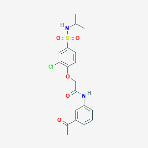 molecular formula C19H21ClN2O5S B3485701 N-(3-acetylphenyl)-2-[2-chloro-4-(propan-2-ylsulfamoyl)phenoxy]acetamide 