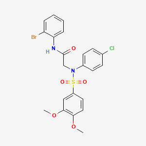 molecular formula C22H20BrClN2O5S B3485714 N~1~-(2-bromophenyl)-N~2~-(4-chlorophenyl)-N~2~-[(3,4-dimethoxyphenyl)sulfonyl]glycinamide 