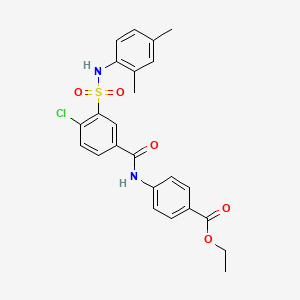molecular formula C24H23ClN2O5S B3485743 ethyl 4-[({4-chloro-3-[(2,4-dimethylphenyl)sulfamoyl]phenyl}carbonyl)amino]benzoate CAS No. 5413-12-7