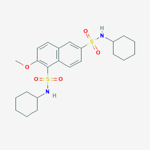 molecular formula C23H32N2O5S2 B3485757 N,N'-dicyclohexyl-2-methoxy-1,6-naphthalenedisulfonamide 