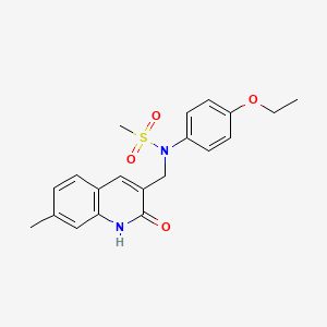 molecular formula C20H22N2O4S B3485807 N-(4-ethoxyphenyl)-N-[(2-hydroxy-7-methylquinolin-3-yl)methyl]methanesulfonamide 