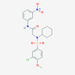 molecular formula C21H24ClN3O6S B3485828 N~2~-[(3-chloro-4-methoxyphenyl)sulfonyl]-N~2~-cyclohexyl-N~1~-(3-nitrophenyl)glycinamide 