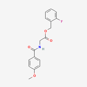 molecular formula C17H16FNO4 B3485848 2-fluorobenzyl N-(4-methoxybenzoyl)glycinate 
