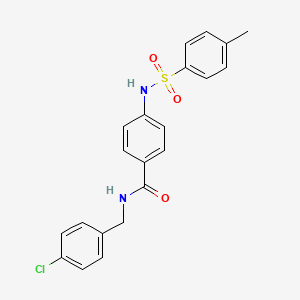 molecular formula C21H19ClN2O3S B3485850 N-(4-chlorobenzyl)-4-{[(4-methylphenyl)sulfonyl]amino}benzamide 