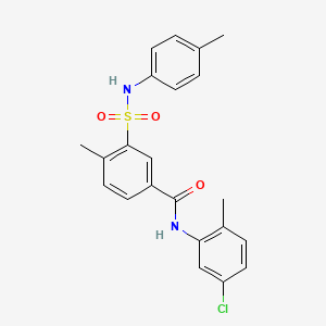 molecular formula C22H21ClN2O3S B3485865 N-(5-chloro-2-methylphenyl)-4-methyl-3-{[(4-methylphenyl)amino]sulfonyl}benzamide 