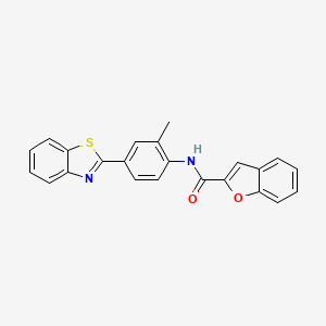 molecular formula C23H16N2O2S B3485869 N-[4-(1,3-benzothiazol-2-yl)-2-methylphenyl]-1-benzofuran-2-carboxamide 