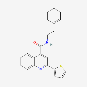 molecular formula C22H22N2OS B3485879 N-[2-(cyclohex-1-en-1-yl)ethyl]-2-(thiophen-2-yl)quinoline-4-carboxamide 