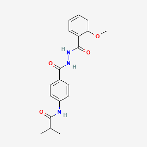 molecular formula C19H21N3O4 B3485904 N-(4-{[2-(2-methoxybenzoyl)hydrazino]carbonyl}phenyl)-2-methylpropanamide 
