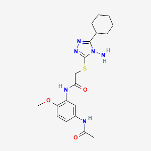 molecular formula C19H26N6O3S B3486003 N-[5-(acetylamino)-2-methoxyphenyl]-2-(4-amino-5-cyclohexyl(1,2,4-triazol-3-yl thio))acetamide 