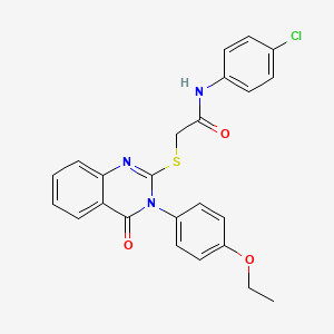molecular formula C24H20ClN3O3S B3486055 N-(4-CHLOROPHENYL)-2-{[3-(4-ETHOXYPHENYL)-4-OXO-3,4-DIHYDRO-2-QUINAZOLINYL]SULFANYL}ACETAMIDE 