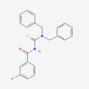molecular formula C22H19FN2OS B3486145 N-[(dibenzylamino)carbonothioyl]-3-fluorobenzamide 