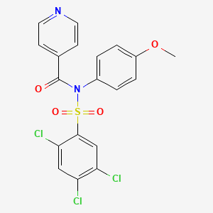molecular formula C19H13Cl3N2O4S B3486256 N-(4-methoxyphenyl)-N-(2,4,5-trichlorophenyl)sulfonylpyridine-4-carboxamide 