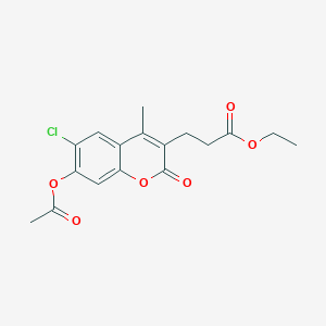 molecular formula C17H17ClO6 B3486280 ethyl 3-[7-(acetyloxy)-6-chloro-4-methyl-2-oxo-2H-chromen-3-yl]propanoate 