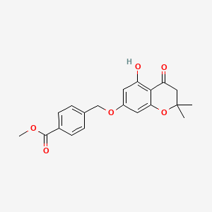 molecular formula C20H20O6 B3486430 methyl 4-{[(5-hydroxy-2,2-dimethyl-4-oxo-3,4-dihydro-2H-chromen-7-yl)oxy]methyl}benzoate 