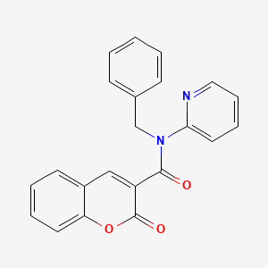 molecular formula C22H16N2O3 B3486477 N-benzyl-2-oxo-N-(pyridin-2-yl)-2H-chromene-3-carboxamide 