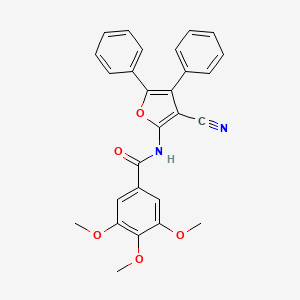 molecular formula C27H22N2O5 B3486522 N-(3-cyano-4,5-diphenyl-2-furyl)-3,4,5-trimethoxybenzamide 