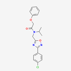 molecular formula C20H20ClN3O3 B3486576 N-{[3-(4-chlorophenyl)-1,2,4-oxadiazol-5-yl]methyl}-2-phenoxy-N-(propan-2-yl)acetamide 