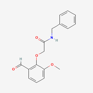 molecular formula C17H17NO4 B3486628 N-benzyl-2-(2-formyl-6-methoxyphenoxy)acetamide 