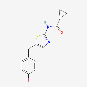 molecular formula C14H13FN2OS B3486643 N-[5-(4-fluorobenzyl)-1,3-thiazol-2-yl]cyclopropanecarboxamide 