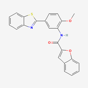 molecular formula C23H16N2O3S B3486667 N-[5-(1,3-benzothiazol-2-yl)-2-methoxyphenyl]-1-benzofuran-2-carboxamide 