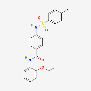 molecular formula C22H22N2O4S B3486675 N-(2-ethoxyphenyl)-4-{[(4-methylphenyl)sulfonyl]amino}benzamide 