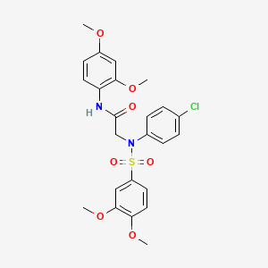 molecular formula C24H25ClN2O7S B3486705 N~2~-(4-chlorophenyl)-N~1~-(2,4-dimethoxyphenyl)-N~2~-[(3,4-dimethoxyphenyl)sulfonyl]glycinamide 