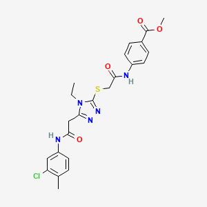 molecular formula C23H24ClN5O4S B3486751 methyl 4-({[(5-{2-[(3-chloro-4-methylphenyl)amino]-2-oxoethyl}-4-ethyl-4H-1,2,4-triazol-3-yl)sulfanyl]acetyl}amino)benzoate 
