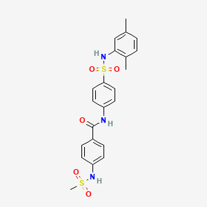 molecular formula C22H23N3O5S2 B3486812 N-(4-{[(2,5-dimethylphenyl)amino]sulfonyl}phenyl)-4-[(methylsulfonyl)amino]benzamide 