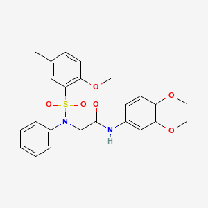 molecular formula C24H24N2O6S B3486912 N-(2,3-DIHYDRO-1,4-BENZODIOXIN-6-YL)-2-(N-PHENYL2-METHOXY-5-METHYLBENZENESULFONAMIDO)ACETAMIDE 