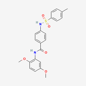 molecular formula C22H22N2O5S B3486920 N-(2,5-dimethoxyphenyl)-4-{[(4-methylphenyl)sulfonyl]amino}benzamide 