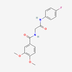 molecular formula C17H17FN2O4 B3486979 N-{2-[(4-fluorophenyl)amino]-2-oxoethyl}-3,4-dimethoxybenzamide 