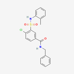 molecular formula C21H19ClN2O3S B3487165 N-benzyl-4-chloro-3-{[(2-methylphenyl)amino]sulfonyl}benzamide 