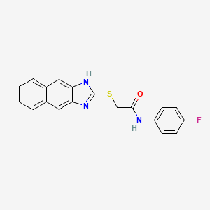 molecular formula C19H14FN3OS B3487335 N-(4-FLUOROPHENYL)-2-{1H-NAPHTHO[2,3-D]IMIDAZOL-2-YLSULFANYL}ACETAMIDE 