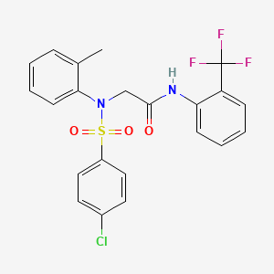 molecular formula C22H18ClF3N2O3S B3487342 N~2~-[(4-chlorophenyl)sulfonyl]-N~2~-(2-methylphenyl)-N~1~-[2-(trifluoromethyl)phenyl]glycinamide 